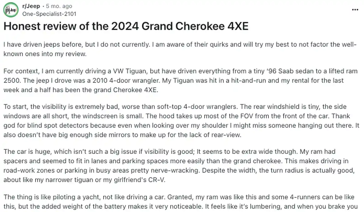 2024 Jeep Grand Cherokee 4xe Problems